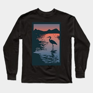 Meditation on the Heron Long Sleeve T-Shirt